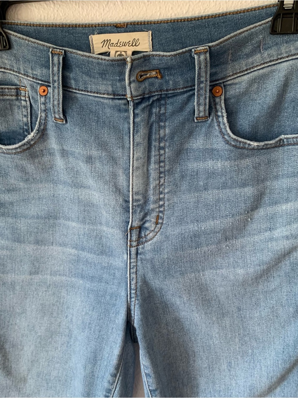 Madewell Womens Light Wash Skinny, 10” High-rise Jeans 28Tall